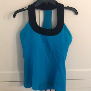 Blue lululemon tank with built in bra